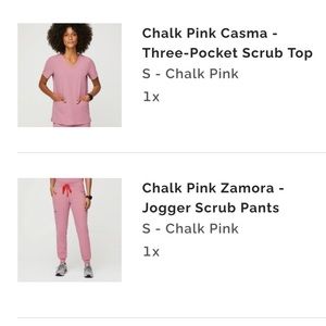 FIGS Chalk Pink scrub set